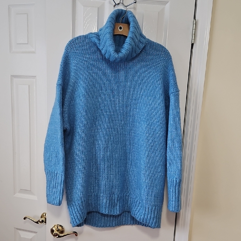 American Eagle Outfitters Sky Blue Cowl Neck Sweater